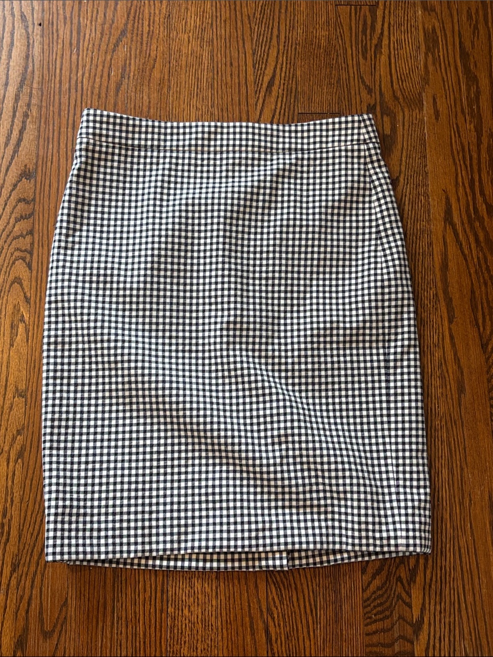 J. Crew Black and White Gingham Pencil Skirt